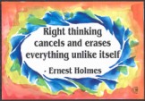 Right thinking Ernest Holmes magnet - Heartful Art by Raphaella Vaisseau